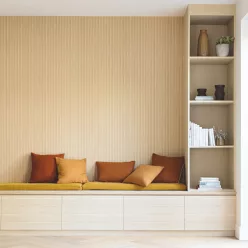   Caselio Woodline, vinyl, vlies anyagú, barna színű, 3d, famintás, Modern tapéta
