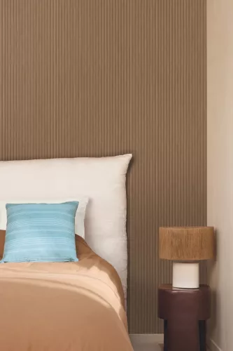 Caselio Woodline, vinyl, vlies anyagú, barna színű, 3d, famintás, Modern tapéta