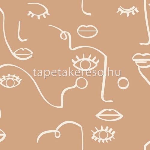 Caselio Young & Free vlies, vinyl anyagú barack, fehér színű arc, rajz ifjúsági tapéta