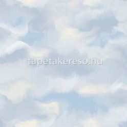  Caselio Young & Free vlies, vinyl anyagú fehér, kék színű felhős ifjúsági tapéta