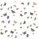 York RIFLE PAPER 3 vlies anyagú, fehér, kék, rózsaszín, barna, fekete színű, pillangós, Modern tapéta