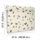 York RIFLE PAPER 3 vlies anyagú, vajszínű, kék, fekete, barna színű, pillangós, Modern tapéta