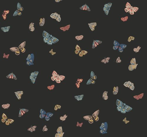 York RIFLE PAPER 3 vlies anyagú, fekete, zöld, kék, arany, piros  színű, pillangós, Modern tapéta