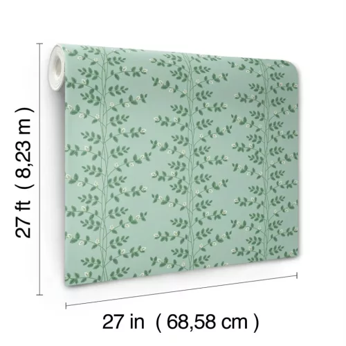 York RIFLE PAPER 3 vlies anyagú, zöld, arany színű, leveles, Modern tapéta