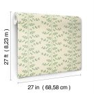 York RIFLE PAPER 3 vlies anyagú, beige, zöld színű, leveles, Modern tapéta