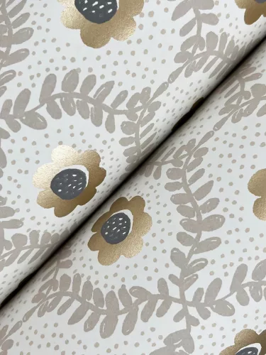 York RIFLE PAPER 3 vlies anyagú, beige, szürke, arany színű, virágos, Modern tapéta