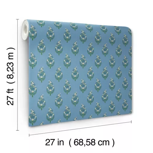 York RIFLE PAPER 3 vlies anyagú, zöld, kék, beige színű, virágos, Modern tapéta