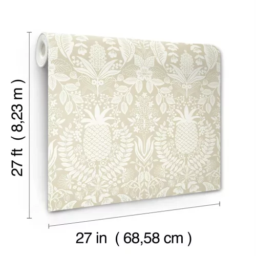 York RIFLE PAPER 3 vlies anyagú, beige, fehér színű, gyümölcsös, virágos, Modern tapéta