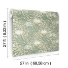 York RIFLE PAPER 3 vlies anyagú, beige, zöld, fehér színű, leveles, Modern tapéta