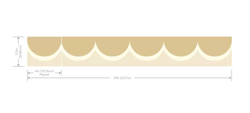 York RIFLE PAPER 3 vlies anyagú, fehér, arany, beige színű, geometriai, Modern bordűr