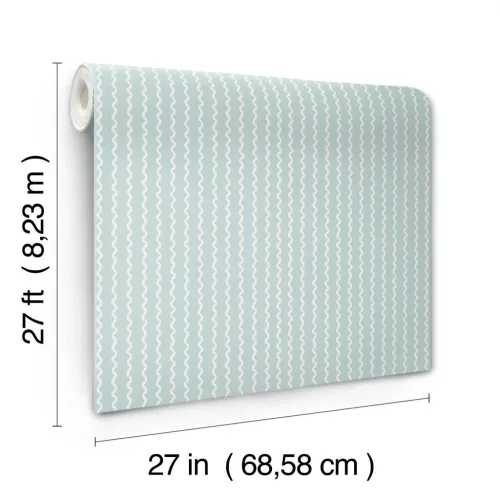 York RIFLE PAPER 3 vlies anyagú, kék, fehér színű, hullámos, Modern tapéta