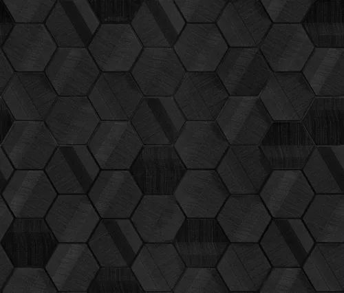 Zambaiti Parati Lamborghini 3 vlies, vinyl anyagú fekete színű sejtminta, geometriai modern tapéta