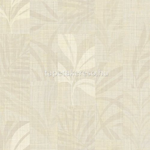 Zambaiti Parati Trussardi Casa 7 vlies, vinyl anyagú vajszínű, törtfehér színű kockás, leveles, szövethatású modern tapéta
