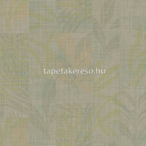 Zambaiti Parati Trussardi Casa 7 vlies, vinyl anyagú szürke, zöld, türkiz, beige színű kockás, leveles, szövethatású modern tapéta