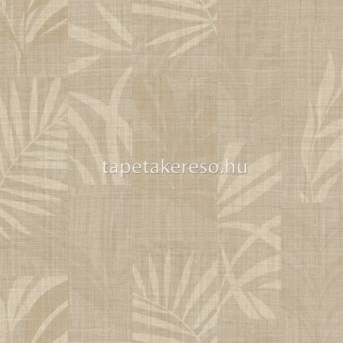 Zambaiti Parati Trussardi Casa 7 vlies, vinyl anyagú homok, beige, törtfehér színű kockás, leveles, szövethatású modern tapéta