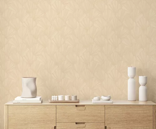 Zambaiti Parati Casa Chic vlies, vinyl anyagú, beige, csillámos színű, art deco, geometriai, struktúrált, Modern tapéta