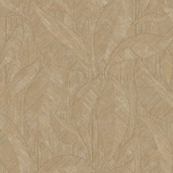   Zambaiti Parati Casa Chic vlies, vinyl anyagú, barna színű, leveles, struktúrált, Modern tapéta