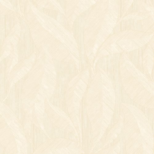 Zambaiti Parati Casa Chic vlies, vinyl anyagú, törtfehér színű, leveles, struktúrált, Modern tapéta