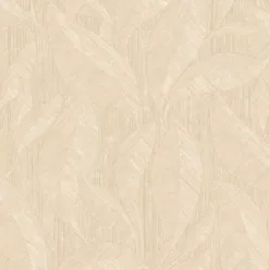   Zambaiti Parati Casa Chic vlies, vinyl anyagú, homok színű, leveles, struktúrált, Modern tapéta