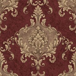   Zambaiti Parati Casa Chic vlies, vinyl anyagú, bordó, arany, csillámos színű, barokk, Modern tapéta