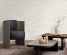 Zambaiti Parati Trussardi Casa 8 vlies, vinyl anyagú, fehér, szürke, arany színű, leveles, struktúrált, Modern tapéta