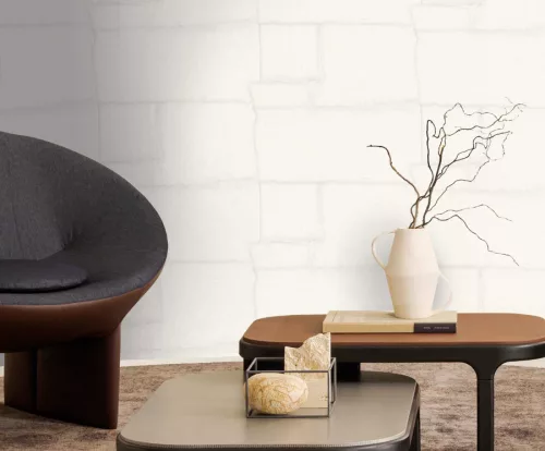 Zambaiti Parati Trussardi Casa 8 vlies, vinyl anyagú, fehér, szürke színű, geometriai , Modern tapéta