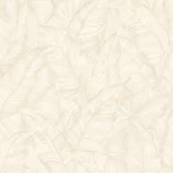   Zambaiti Parati Trussardi Casa 8 vlies, vinyl anyagú, törtfehér színű, leveles, struktúrált, Modern tapéta