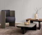 Zambaiti Parati Trussardi Casa 8 vlies, vinyl anyagú, szürke színű, 3d, csíkos, Modern tapéta