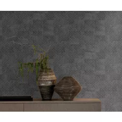   Zambaiti Parati Trussardi Casa 8 vlies, vinyl anyagú, szürke színű, kockás, struktúrált, Modern tapéta