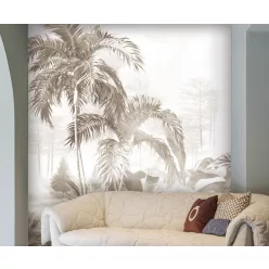   Zambaiti Parati Trussardi Casa 8 vlies, vinyl anyagú, fehér, barna színű, fás, növényes, Modern poszter