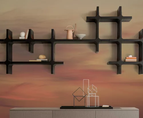 Zambaiti Parati Trussardi Casa 8 vlies, vinyl anyagú, okker, narancssárga színű, foltos, felhős, Modern poszter