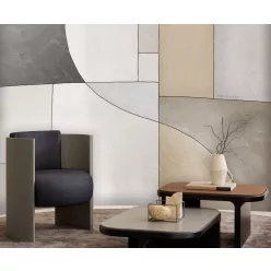   Zambaiti Parati Trussardi Casa 8 vlies, vinyl anyagú, szürke, beige, törtfehér színű, geometriai, Modern poszter