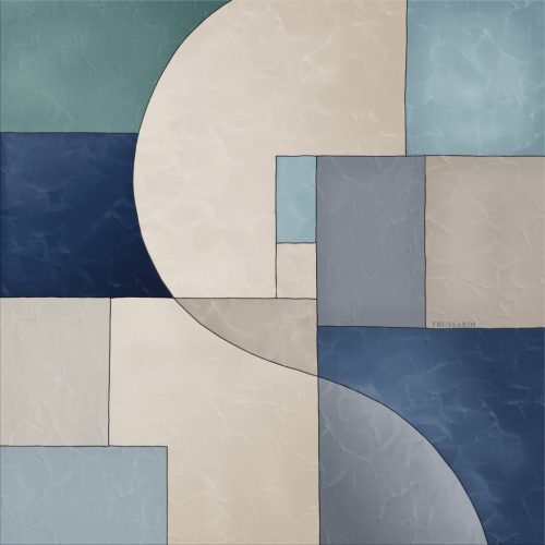 Zambaiti Parati Trussardi Casa 8 vlies, vinyl anyagú, kék, beige színű, geometriai, Modern poszter