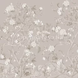   Zambaiti Parati Elie Saab 2 vlies, vinyl anyagú beige, fehér színű virágos, madaras modern poszter