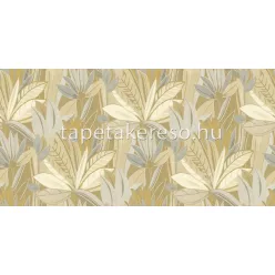   Zambaiti Parati Satin Flowers 2 vlies, vinyl anyagú szürke, barna, beige színű leveles klasszikus poszter