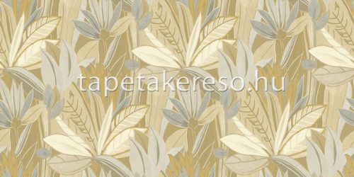 Zambaiti Parati Satin Flowers 2 vlies, vinyl anyagú szürke, barna, beige színű leveles klasszikus poszter