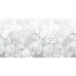   Zambaiti Parati Satin Flowers 2 vlies, vinyl anyagú szürke, fehér színű leveles, virágos klasszikus poszter