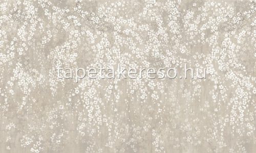 Zambaiti Parati Satin Flowers 2 vlies, vinyl anyagú barna, törtfehér, zöld színű virágos klasszikus poszter