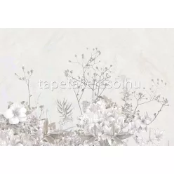   Zambaiti Parati Satin Flowers 2 vlies, vinyl anyagú mályva, beige, szürke színű növényes, virágos klasszikus poszter