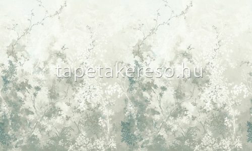 Zambaiti Parati Satin Flowers 2 vlies, vinyl anyagú szürke, kék, törtfehér színű ágas, növényes klasszikus poszter