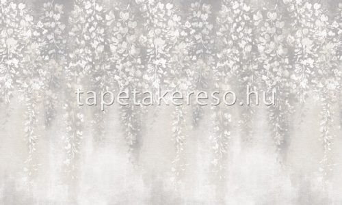 Zambaiti Parati Satin Flowers 2 vlies, vinyl anyagú szürke, fehér színű növényes, virágos klasszikus poszter