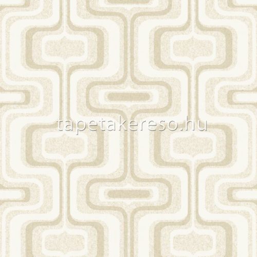 Zambaiti Parati Savana vlies, vinyl anyagú törtfehér, beige, barna színű geometriai, textilhatású retro tapéta