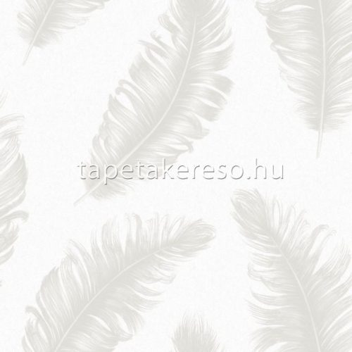 Zambaiti Parati Savana vlies, vinyl anyagú fehér, szürke, ezüst színű tollas modern, natural tapéta