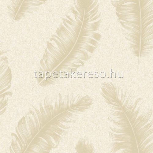Zambaiti Parati Savana vlies, vinyl anyagú beige, barna színű tollas modern, natural tapéta