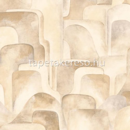 Zambaiti Parati Savana vlies, vinyl anyagú sárga, barna színű foltos, geometriai modern, natural tapéta