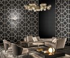 Zambaiti Parati Philipp Plein vlies, vinyl anyagú fekete, arany színű bőrmintás, geometriai modern tapéta