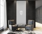Zambaiti Parati Philipp Plein vlies, vinyl anyagú fekete, csillámos színű bőrmintás modern tapéta