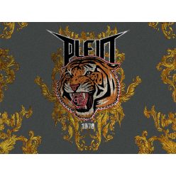   Zambaiti Parati Philipp Plein vlies, vinyl anyagú szürke, arany színű feliratos, állatos modern poszter