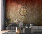 Zambaiti Parati Philipp Plein vlies, vinyl anyagú barna, rozsdabarna színű foltos, koptatott, betűs modern poszter