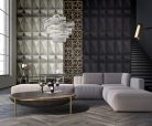 Zambaiti Parati Philipp Plein vlies, vinyl anyagú szürke színű 3d, geometriai modern poszter